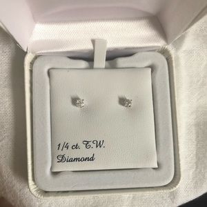 1/4 CTTW Diamond Earrings 14K White Gold